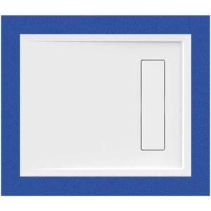 Rechteckduschwanne Lyon E, 90 x 75 x 2,5 cm, weiß ohne Rinnenabdeckung, inkl. CS-Finish-Dichtsystem
