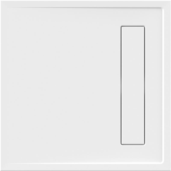 Viereckduschwanne Lyon E, 90 x 90 x 2,5 cm, weiß ohne Rinnenabdeckung