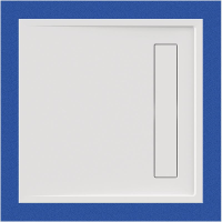 Viereckduschwanne Lyon E, 100 x 100 x 2,5 cm, weiß ohne Rinnenabdeckung, inkl. CS-Finish-Dichtsystem