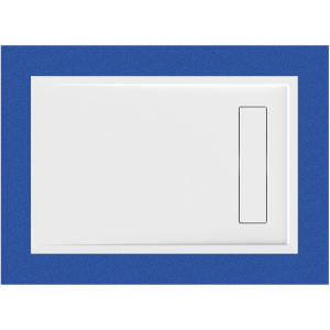 Rechteckduschwanne Lyon E, 120 x 80 x 2,5 cm, weiß ohne Rinnenabdeckung, inkl. CS-Finish-Dichtsystem