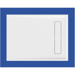 Rechteckduschwanne Lyon E, 120 x 90 x 2,5 cm, weiß ohne Rinnenabdeckung, inkl. CS-Finish-Dichtsystem