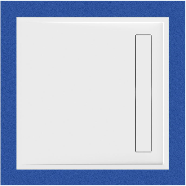 Viereckduschwanne Lyon E, 120 x 120 x 2,5 cm, weiß ohne Rinnenabdeckung, inkl. CS-Finish-Dichtsystem