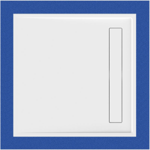 Viereckduschwanne Lyon E, 120 x 120 x 2,5 cm, weiß ohne Rinnenabdeckung, inkl. CS-Finish-Dichtsystem