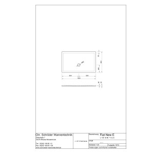 Rechteckduschwanne Flat New E, 130 x 80 x 2 cm, weiß