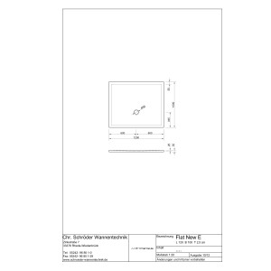Rechteckduschwanne Flat New E, 120 x 100 x 2,5 cm, weiß inkl. CS-Finish-Dichtsystem