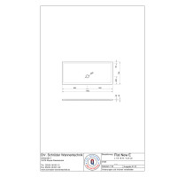 Rechteckduschwanne Flat New E, 170 x 75 x 2,5 cm, weiß