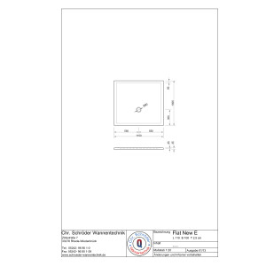 Rechteckduschwanne Flat New E, 110 x 100 x 2,5 cm, weiß inkl. CS-Finish-Dichtsystem