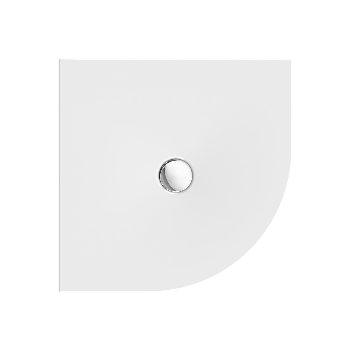 Vieretelkreisduschwanne Flat New R, 100 x 100 x 1,5 cm, wei&