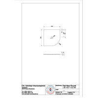 Vieretelkreisduschwanne Flat New R, 100 x 100 x 1,5 cm, weiß R 55 cm