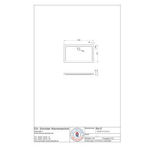 Rechteckduschwanne Sito E, 120 x 70 x 2,5 cm, weiß, inkl. CS-Finish-Dichtsystem