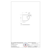 Viertelkreisduschwanne Sito R, 80 x 90 x 2,5 cm, weiß inkl. CS-Finish-Dichtsystem
