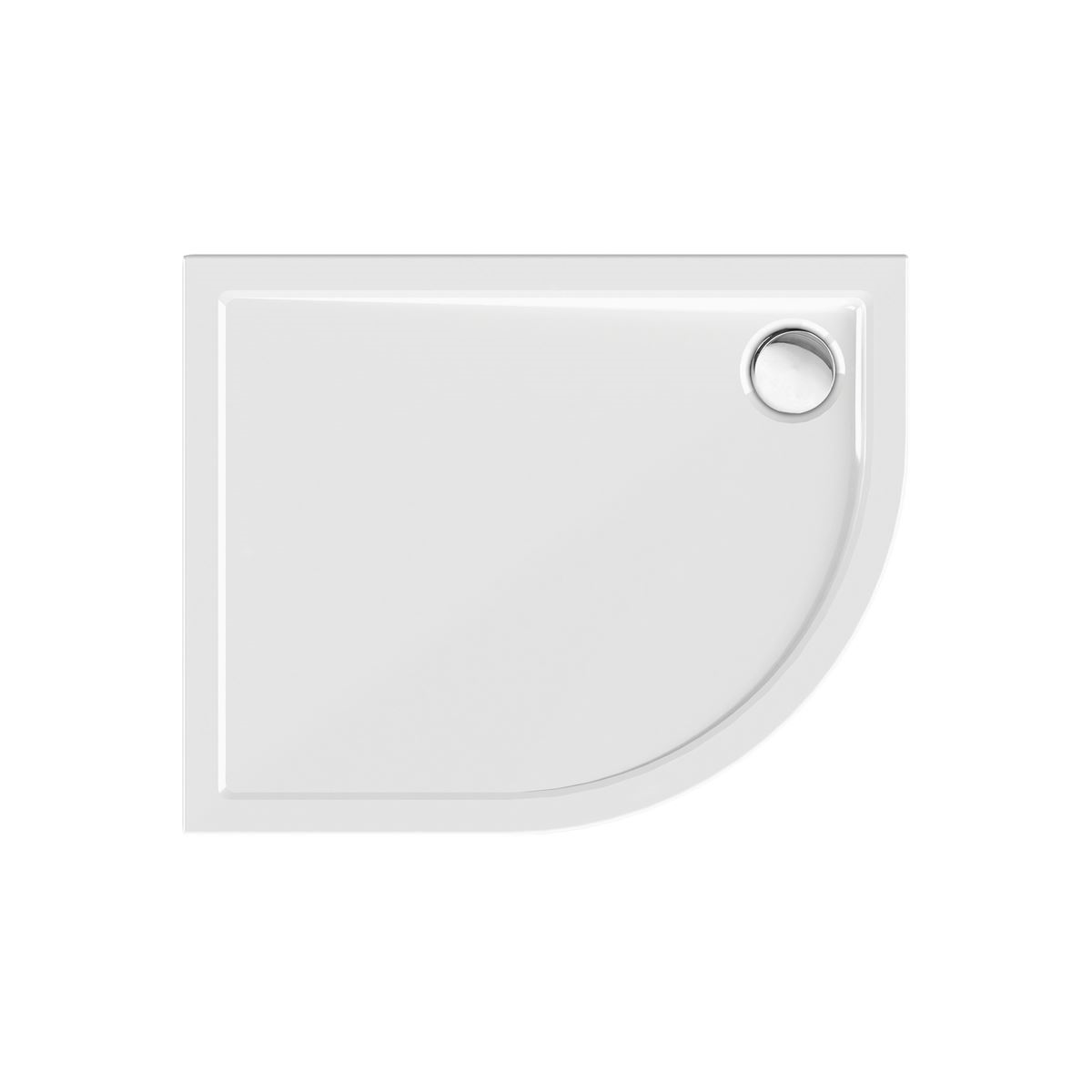Viertelkreisduschwanne Sito R, 80 x 100 x 2,5 cm, weiß