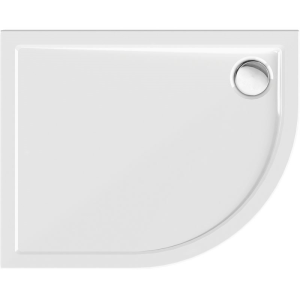 Viertelkreisduschwanne Sito R, 80 x 100 x 2,5 cm, weiß links