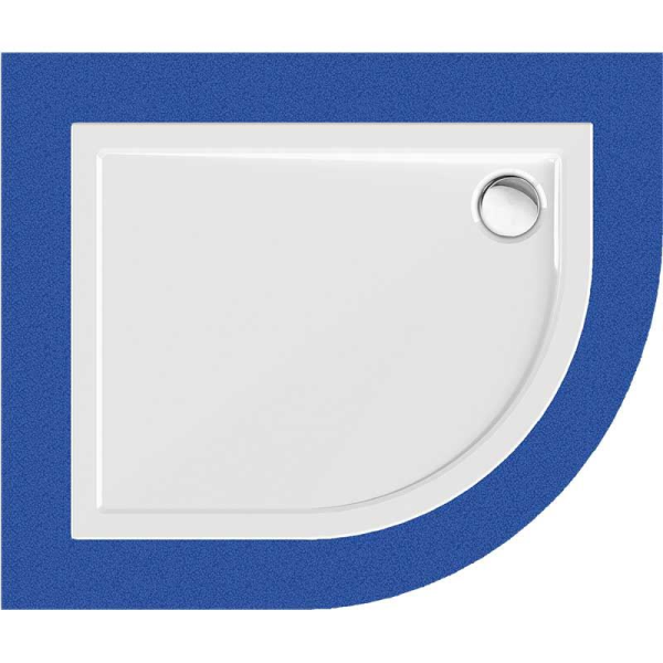 Viertelkreisduschwanne Sito R, 80 x 100 x 2,5 cm, weiß links, inkl. CS-Finish-Dichtsystem