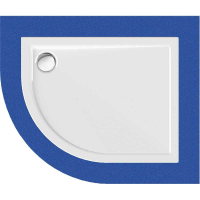 Viertelkreisduschwanne Sito R, 100 x 80 x 2,5 cm, weiß rechts, inkl. CS-Finish-Dichtsystem