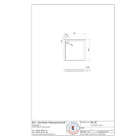 Viereckduschwanne Sito E, 90 x 90 x 2,5 cm, weiß