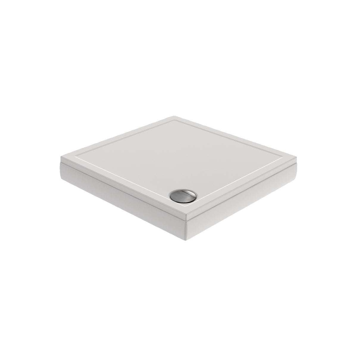 Viereckduschwanne Sito E, 80 x 80 x 2,5 cm, weiß mit S