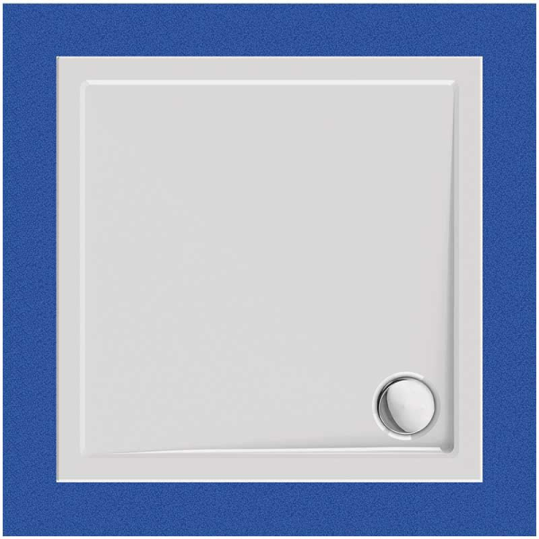 Viereckduschwanne Sito E, 80 x 80 x 2,5 cm, weiß inkl. CS-Finish-Dichtsystem