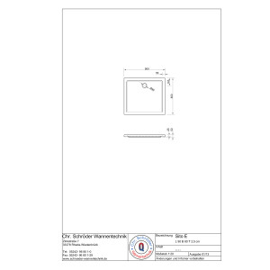 Rechteckduschwanne Sito E, 90 x 80 x 2,5 cm, weiß inkl. CS-Finish-Dichtsystem