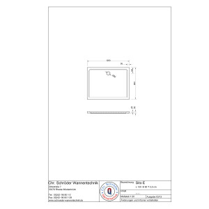 Rechteckduschwanne Sito E, 120 x 90 x 2,5 cm, weiß inkl. CS-Finish-Dichtsystem