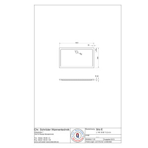 Rechteckduschwanne Sito E, 140 x 80 x 2,5 cm, weiß inkl. CS-Finish-Dichtsystem