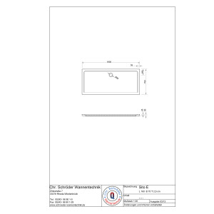 Rechteckduschwanne Sito E, 160 x 70 x 2,5 cm, weiß inkl. CS-Finish-Dichtsystem