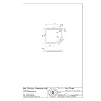 Viertelkreisduschwanne Sito R, 90 x 100 x 2,5 cm, weiß links