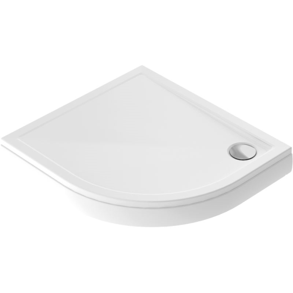 Viertelkreisduschwanne Sito R, 90 x 100 x 2,5 cm, weiß links, mit Schürze und Stellfüße