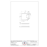 Viertelkreisduschwanne Sito R, 90 x 100 x 2,5 cm, weiß links, mit Schürze und Stellfüße