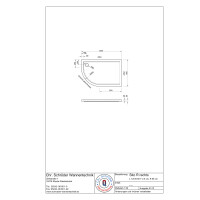 Viertelkreisduschwanne Sito R, 120 x 80 x 2,5 cm, weiß, rechts