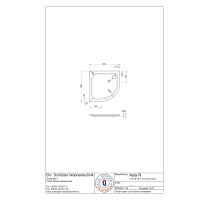 Viertelkreisduschwanne Asta R, 90 x 90 x 2,5 cm, weiß