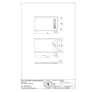 Rechteckduschwanne Lyon E, 150 x 90 x 2,5 cm, weiß inkl. CS-Finish-Dichtsystem