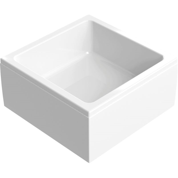 Viereckduschwanne Boca E, 90 x 90 x 30 cm, weiß mit Schürze und Stellfüße, Bauhöhe 43 cm