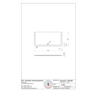 Rechteckduschwanne Arenal E, 180 x 90 x 2,5 cm, weiß inkl. CS-Finish-Dichtsystem