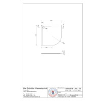 Viertelkreisduschwanne Arenal R, 120 x 120 x 2,5 cm, weiß R55