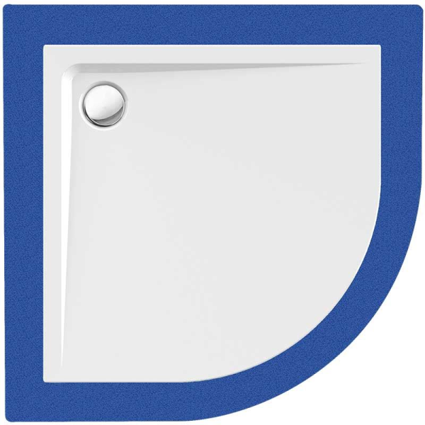 Viertelkreisduschwanne Arenal R, 120 x 120 x 2,5 cm, weiß R55, inkl. CS-Finish-Dichtsystem
