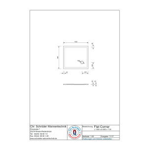 Rechteckduschwanne Flat Corner E, 100 x 90 x 3 cm, weiß inkl. CS-Finish-Dichtsystem
