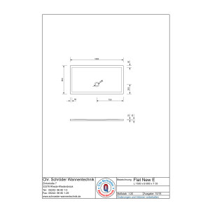 Rechteckduschwanne Flat New E, 150 x 80 x 2,5 cm, weiß inkl. CS-Finish-Dichtsystem