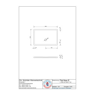 Rechteckduschwanne Flat New E, 150 x 100 x 2,5 cm, weiß inkl. CS-Finish-Dichtsystem