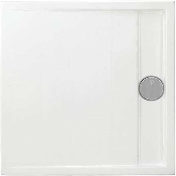 Viereckduschwanne Easytray E, 80 x 80 x 2,2 cm, weiß ohne Rinnenabdeckung