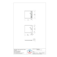 Viereckduschwanne Easytray E, 80 x 80 x 2,2 cm, weiß ohne Rinnenabdeckung