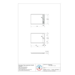 Rechteckduschwanne Easytray E, 110 x 80 x 2,3 cm, weiß ohne Rinnenabdeckung