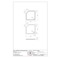 Viereckduschwanne Kiel, 100 x 100 x 3,5 cm, cremeweiß matt