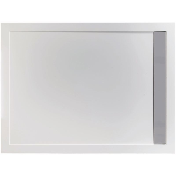 Rechteckduschwanne Planline, 120 x 90 x 2 cm, weiß inkl. Rinnenabdeckung verchromt