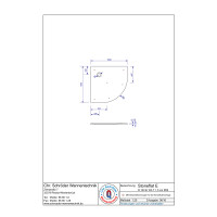 Viertelkreisduschwanne Stoneflat, R55 cm , 100 x 100 x 2 cm, weiß