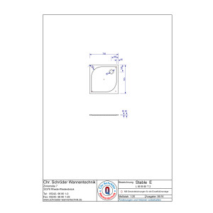Viereckduschwanne Stable E, 80 x 80 x 2 cm, weiß