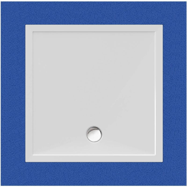 Viereckduschwanne Deepstone E, 100 x 100 x 2 cm, weiß inkl. CS-Finish-Dichsystem