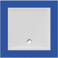 Viereckduschwanne Deepstone E, 100 x 100 x 2 cm, weiß inkl. CS-Finish-Dichsystem