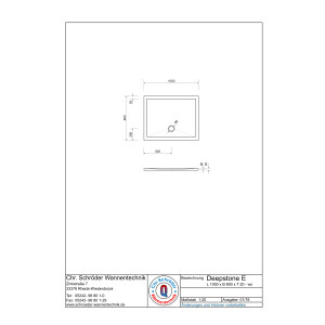 Rechteckduschwanne Deepstone E, 100 x 80 x 2 cm, weiß inkl. CS-Finish-Dichsystem