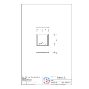 Viereckduschwanne Deepstone E, 80 x 80 x 2 cm, weiß